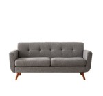 JoyBuy: HONEYOU Canapé 165 cm - style milieu de siècle, capitonné à boutons, gris à 159,98€