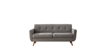 JoyBuy: HONEYOU Canapé 165 cm - style milieu de siècle, capitonné à boutons, gris à 159,98€