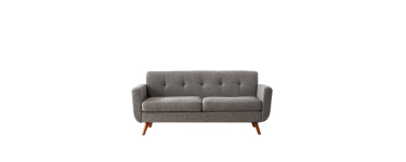 JoyBuy: HONEYOU Canapé 165 cm - style milieu de siècle, capitonné à boutons, gris à 159,98€