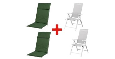 LIDL: LIVARNO HOME Lot 2 fauteuils HOUSTON + coussins - dossier 7 positions, pliable à 114,99€