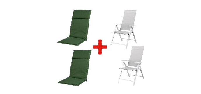 LIDL: LIVARNO HOME Lot 2 fauteuils HOUSTON + coussins - dossier 7 positions, pliable à 114,99€