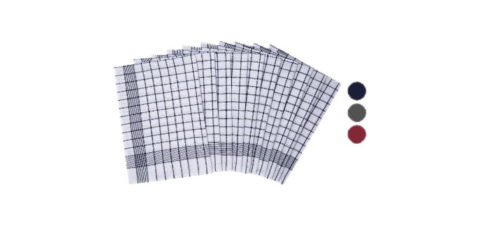 LIDL: Lot de 10 torchons W5 - 75% coton recyclé, 50x70 cm à 4,99€ (au lieu de 6,99€)