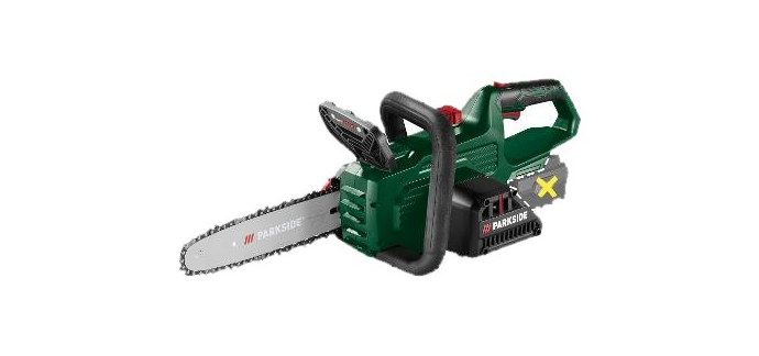 LIDL: PARKSIDE Tronçonneuse sans fil PAKS 20-Li F5 - guide 30,7 cm, 20 V à 44,99€ (au lieu de 69,99€)