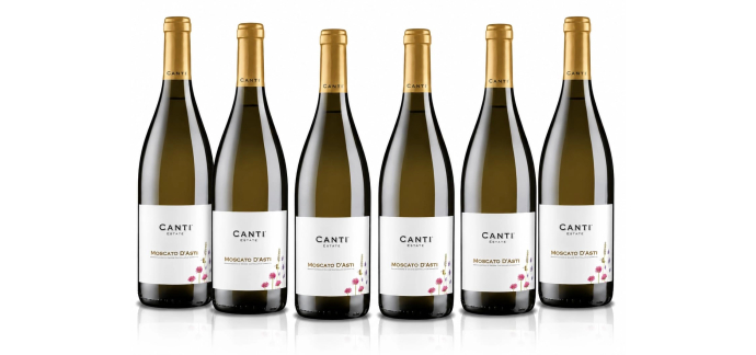 Amazon: Lot de 2 Pack de 6 bouteilles de 75cl de vin pétillant Canti - Moscato d'Asti D.O.C.G. à 47,52€