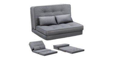 JoyBuy: COMHOMA Canapé de sol pliant 3-en-1 - dossier 6 niveaux, 2 coussins à 73,97€ (au lieu de 149,99€)