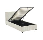 Sweeek: Lit coffre sommier à lattes velours blanc 90x190cm à 205,39€ (au lieu de 259,99€)