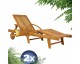 Cdiscount: CASARIA 2x Chaise longue Tami Sun en bois d'acacia - Transat avec roues à 199,99€