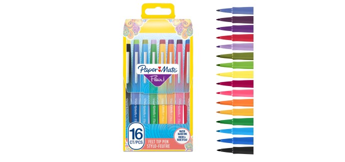 Amazon: Lot de 16 Feutres Paper Mate Flair - Pointe moyenne 0,7 mm à 6,99€ (au lieu de 12,52€)