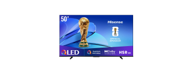 Amazon: TV 50" Hisense 50E7Q - 127 cm, QLED 4K, Dolby Vision, 3x HDMI 2.1 à 299,99€ (au lieu de 349,18€)