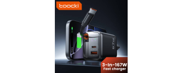 JoyBuy: Toocki Chargeur rétractable 3-en-1 67W USB-C à 18,99€ (au lieu de 36,99€)