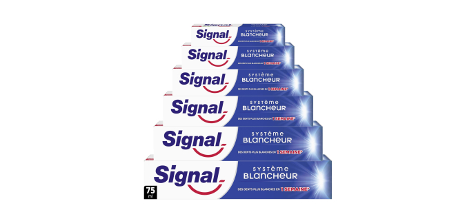 Amazon: Lot de 6 Dentifrice Signal - 75 ml à 9,69€ (au lieu de 15€)