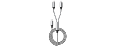 Amazon: Câble Multi USB C 60W Aioneus - 2 en 1, Nylon Tressé, PD 3A, 1.2M à 2,59€ (au lieu de 6,61€)