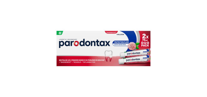 Amazon: Dentifrice Protection Fluor Parodontax - 2 x 75 ml à 6,99€ (au lieu de 7,35€)
