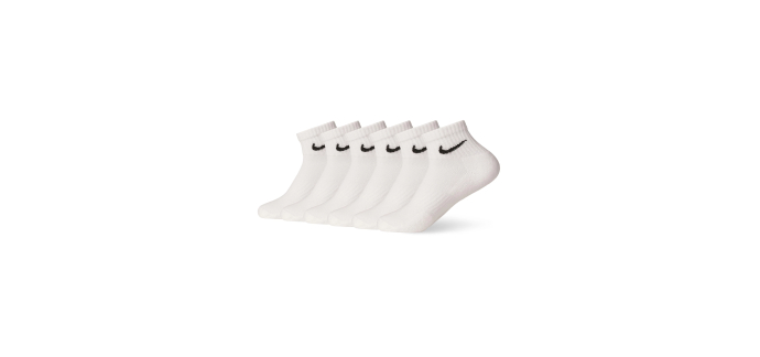 Amazon: Lot de 6 paires de chaussettes Nike Everyday Cushioned - Taille M à 15,99€ (au lieu de 22,88€)