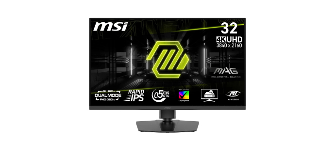 Amazon: Écran PC 32" MSI 322URDF - 4K UHD, IPS, 160 Hz/320 Hz, 0,5 ms, DisplayHDR 400, AI Vision, Dual-Mode,