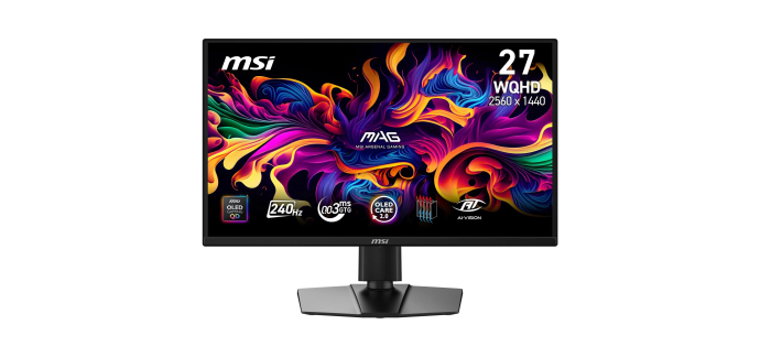 Amazon: Ecran PC 27" MSI MAG 272QP QD-OLED X24 - QHD, 240 Hz, HDMI 2.1 à 349,99€ (au lieu de 449€)