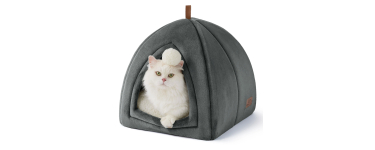 Amazon: Maison igloo pour chat 40x40x40 cm en flanelle avec coussin lavable à 13,49€ (au lieu de 25,78€)