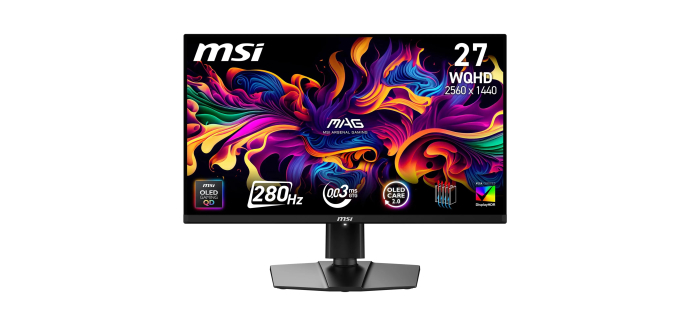 Amazon: Ecran PC 26,5" MSI MAG 271QP QD-OLED X28 - WQHD, 280Hz à 399,99€ (au lieu de 517€)