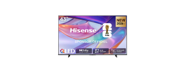 Amazon: TV 43" Hisense 43E7DS - QLED 4K, 108 cm à 219,90€ (au lieu de 246,87€)