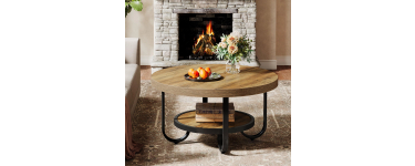 Amazon: Table basse ronde Tribesigns à 68,99€ (au lieu de 149,99€)