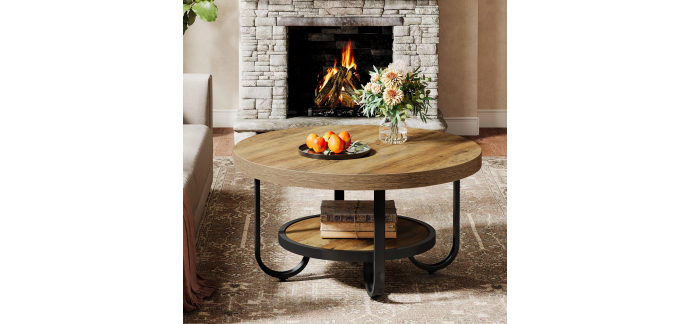 Amazon: Table basse ronde Tribesigns à 68,99€ (au lieu de 149,99€)