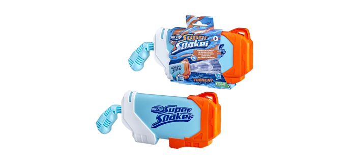 Amazon: Pistolet à eau Nerf Super Soaker Torrent Water Blaster à 3,46€ (au lieu de 8,99€)