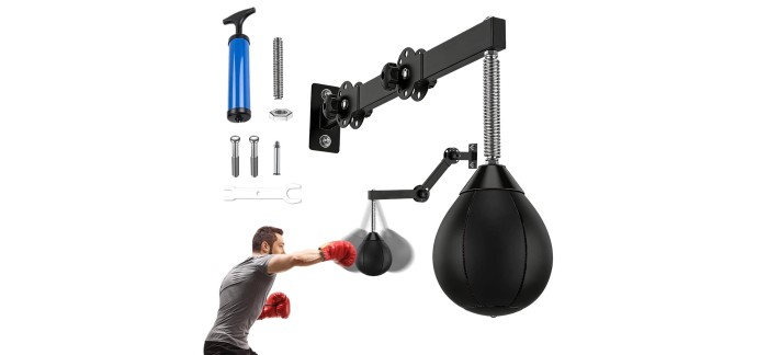 Amazon: Table de punching ball Zinueen - Montage mural, avec suspension et ressorts à 25,99€