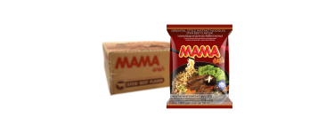 Amazon: Lot de 30 Paquets de Nouilles instantanées Mama - 30x60g, Saveur Bœuf à 12,90€ (au lieu de 19,41€)