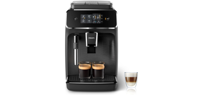 Amazon: Machine à café Philips 2200 - 2 boissons, mousseur à lait, écran tactile à 261,99€