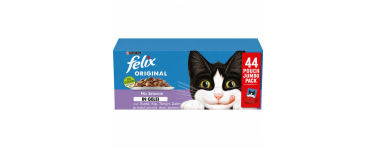 JoyBuy: FELIX Aliment humide pour chat - Soin peau et pelage, 44 sachets x 85 g à 9,90€ (au lieu de 16,50€)