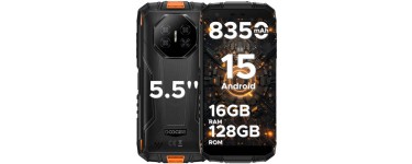 JoyBuy: DOOGEE Fire 3 Pro - Smartphone robuste Android 15, 16 Go RAM + 128 Go, 8350 mAh, 5,5" HD+ à 109,99€