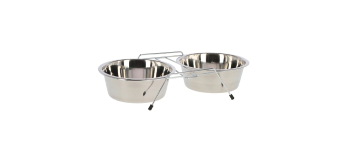 Amazon: Gamelle pour chien Kerbl Pet Inox et Support - 2x1800 ml, Argent à 6,62€ (au lieu de 14,99€)