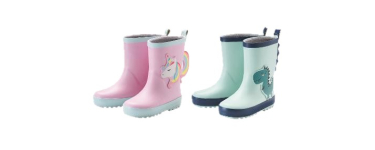 LIDL: LUPILU Bottes de pluie enfant - doublure chaude, semelle profilée à 6,99€ (au lieu de 8,99€)