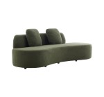 Sweeek: Canapé virgule organique 3 places tissu bouclette kaki à 349,99€ (au lieu de 499,99€)