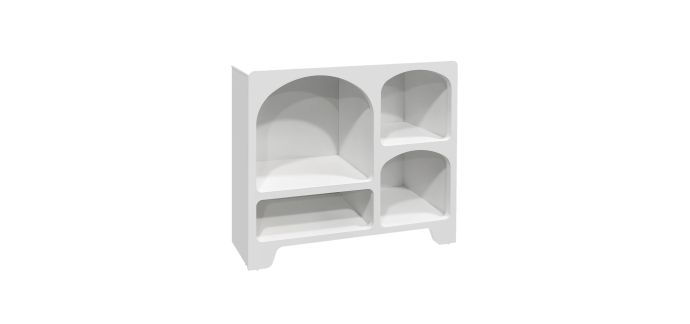 Sweeek: Buffet organique MDF 4 compartiments blanc 90cm à 48,99€ (au lieu de 139,99€)