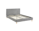 Sweeek: Lit 140x190cm avec sommier à lattes et tête de lit, velours côtelé gris à 207,99€