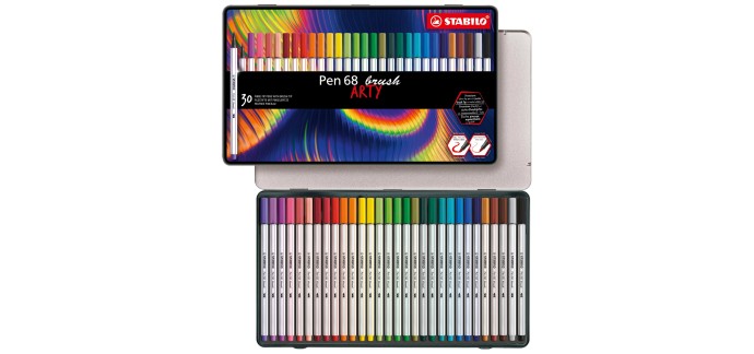 Amazon: Boîte de 30 feutres Stabilo Pen 68 Brush Arty à 28,76€ (au lieu de 42,93€)