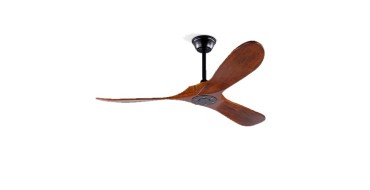 JoyBuy: Ventilateur de plafond 132 cm sans lumière EDENDIRECT - bois naturel de Paulownia, moteur DC réversi