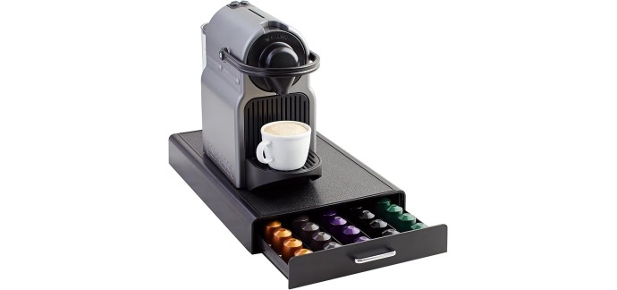 Amazon: Tiroir de rangement pour capsules Nespresso - 50 capsules, 23 x 38 x 5 cm à 14,68€