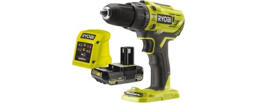 Amazon: Perceuse visseuse à percussion Ryobi 18V - 2 vitesses, 50 Nm, batterie 2Ah à 83,99€