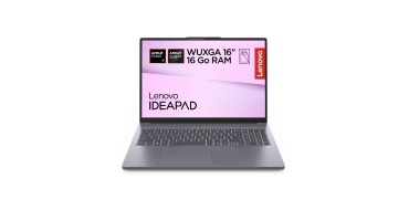 Amazon: Ordinateur Portable 16" Lenovo IdeaPad Slim 3 16ARP10 - WUXGA, Ryzen 7, 16Go, 512Go à 549,99€