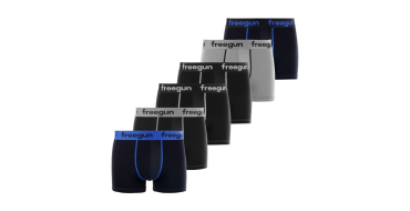 Amazon: Lot de 6 Boxers Freegun pour homme en coton - Tailles M à XXL à 23,03€ (au lieu de 32,9€)