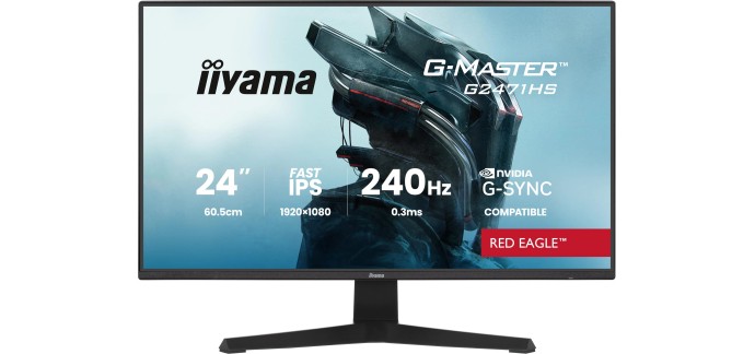Amazon: Ecran PC 24" Iiyama G-Master G2471HS-B1 - Fast IPS, 240Hz, 0.4ms à 97,99€ (au lieu de 103,15€)