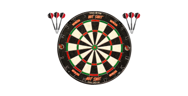 Amazon: Cible de fléchettes Ruthless Hot Shot avec 2 jeux de fléchettes à pointe en acier à 21,98€
