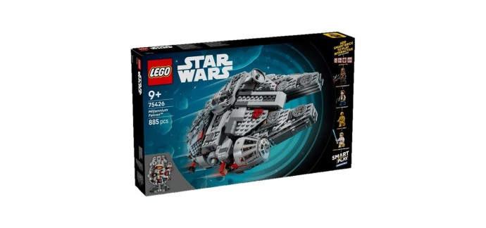 Amazon: LEGO 75426 Star Wars Millennium Falcon (Smart Play) à 67,99€ (au lieu de 99,99€)