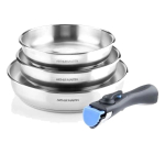 Cdiscount: Set de 3 poêles Arthur Martin AM1410 - 20, 24, 26cm, Full Inox à 36,99€