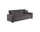 Sweeek: Canapé convertible 3 places gris foncé - Velours côtelé, couchage 185x118 cm à 399,99€