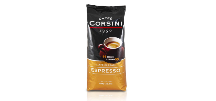 Amazon: Café en grains Corsini Espresso - 1kg à 13,22€ (au lieu de 19,72€) (via prévoyez et économisez)