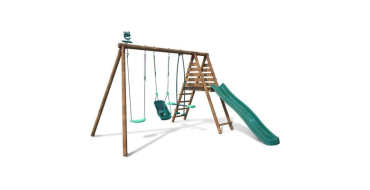 Cdiscount: Station Balançoire TULIPE - 3 agrès, siège bébé Lilly et toboggan à 329,99€ (au lieu de 555€)