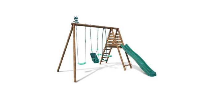 Cdiscount: Station Balançoire TULIPE - 3 agrès, siège bébé Lilly et toboggan à 329,99€ (au lieu de 555€)
